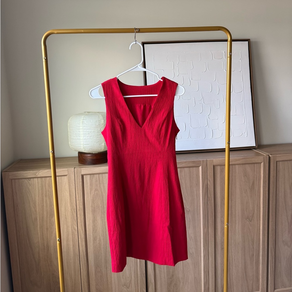 Classic Sleeveless V-Neck Red Dress - Never worn